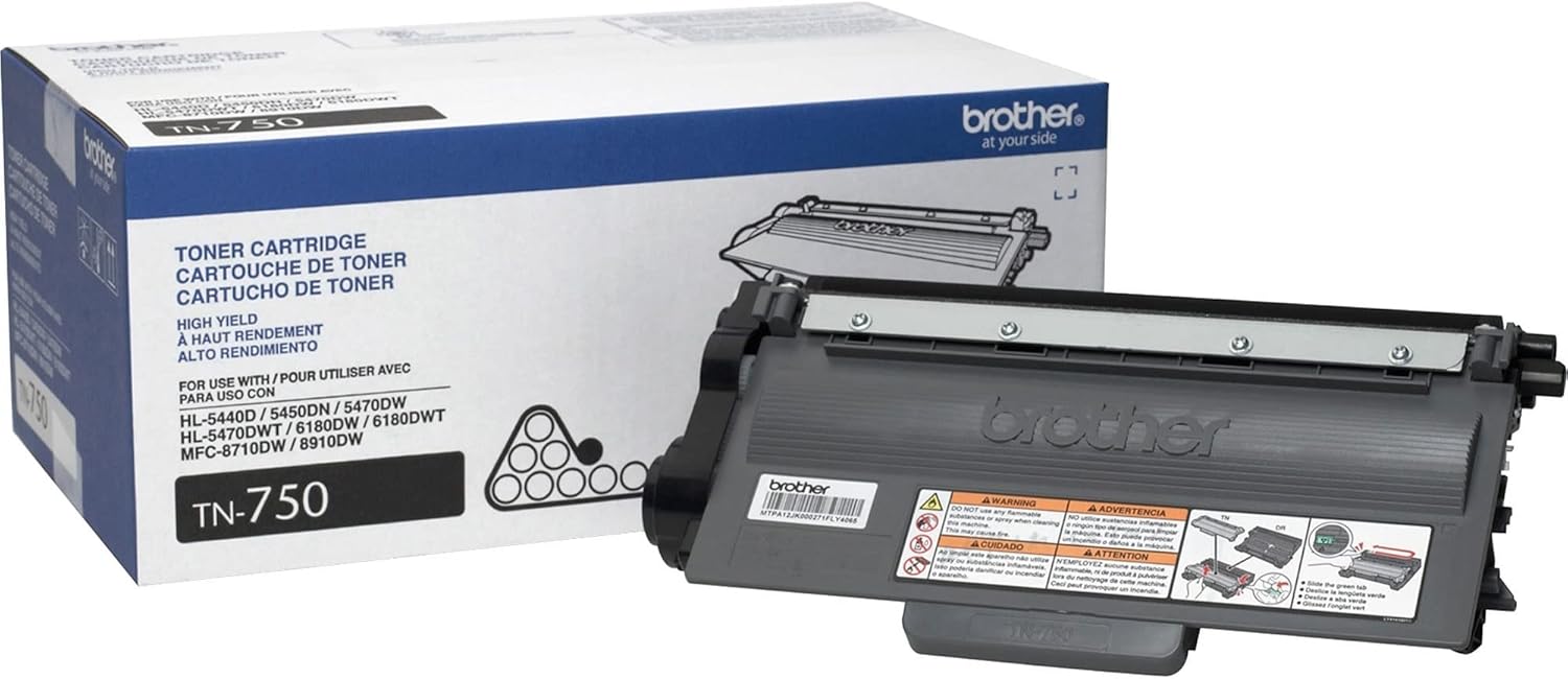 Brother TN750 High-Yield Black Toner Cartridge