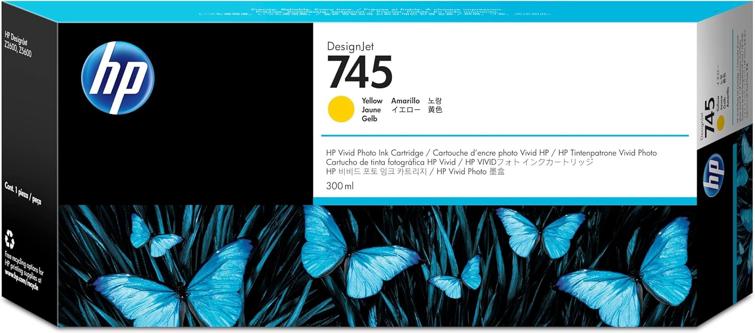 HP 745 (F9K02A) 300mL Yellow Original Ink Cartridge