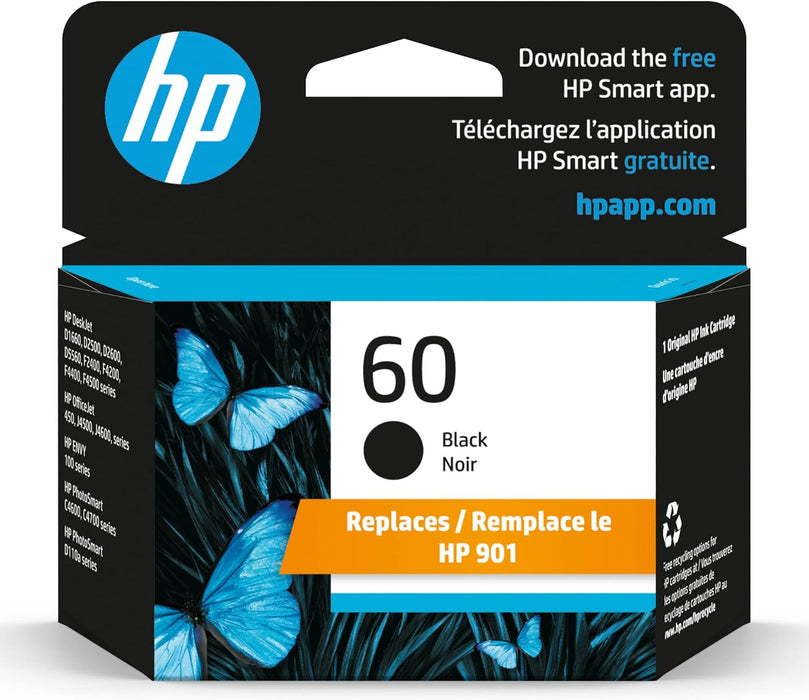 HP 60 Black Original Ink Cartridge (CC640WN)