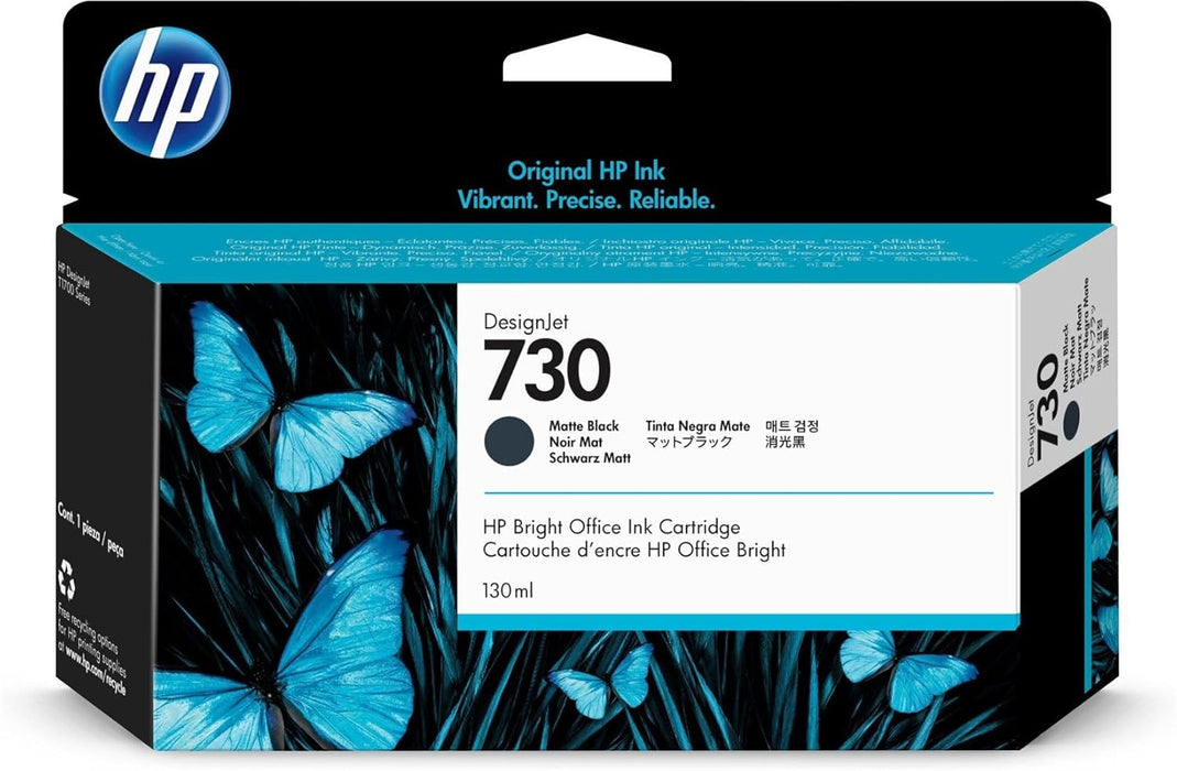 HP 730 (P2V65A) 130mL Matte Black Original Ink Cartridge