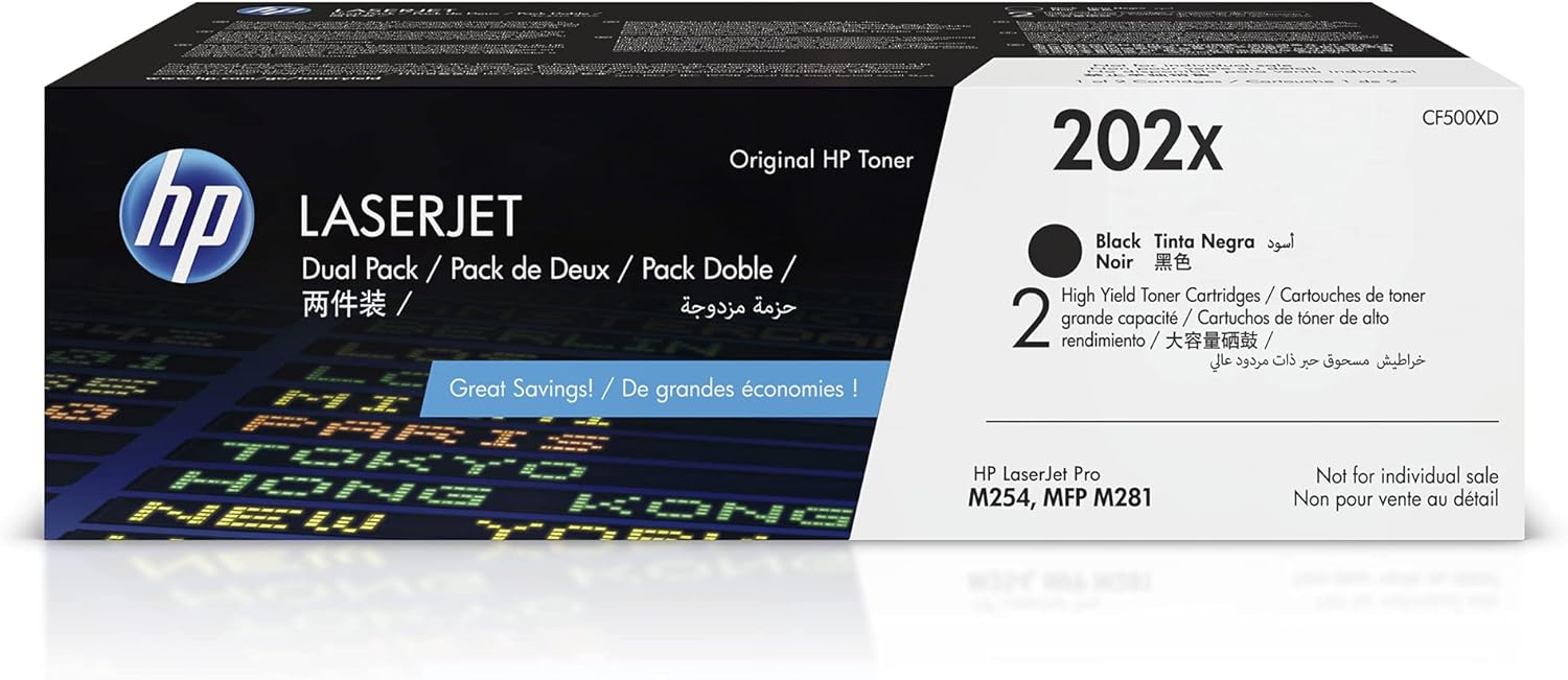 HP 202X (CF500XD) Black Dual Pack Black Toner