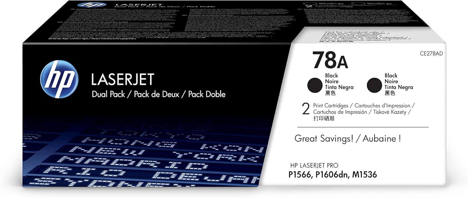 HP 78A (CE278D) Black Original LaserJet Toner Cartridges, 2 Pack – Compatible Printer Supply – Get Toner Canada