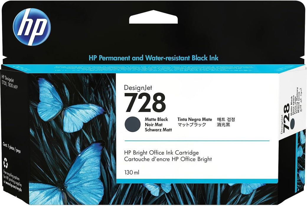 HP 728 130ml Matte Black Ink Cartridge – Compatible Printer Supply – Get Toner Canada