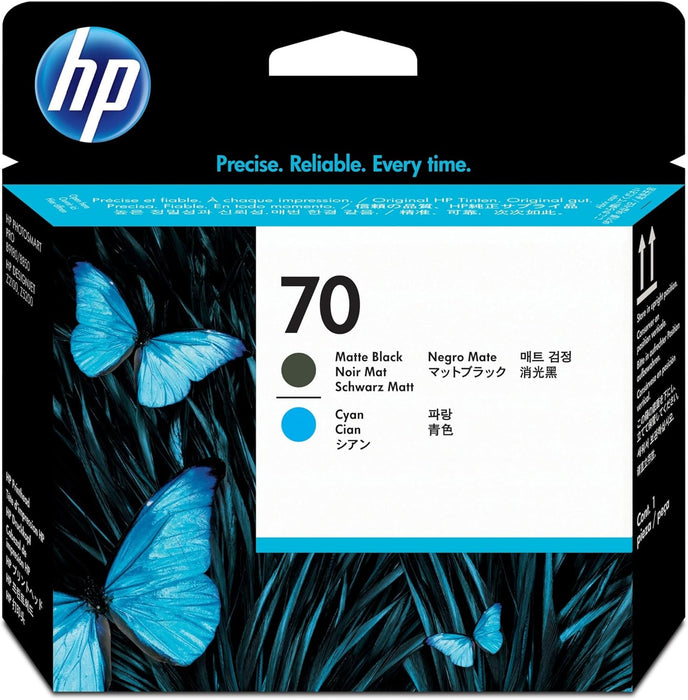 HP 70 Matte Black and Cyan Printhead (C9404A)