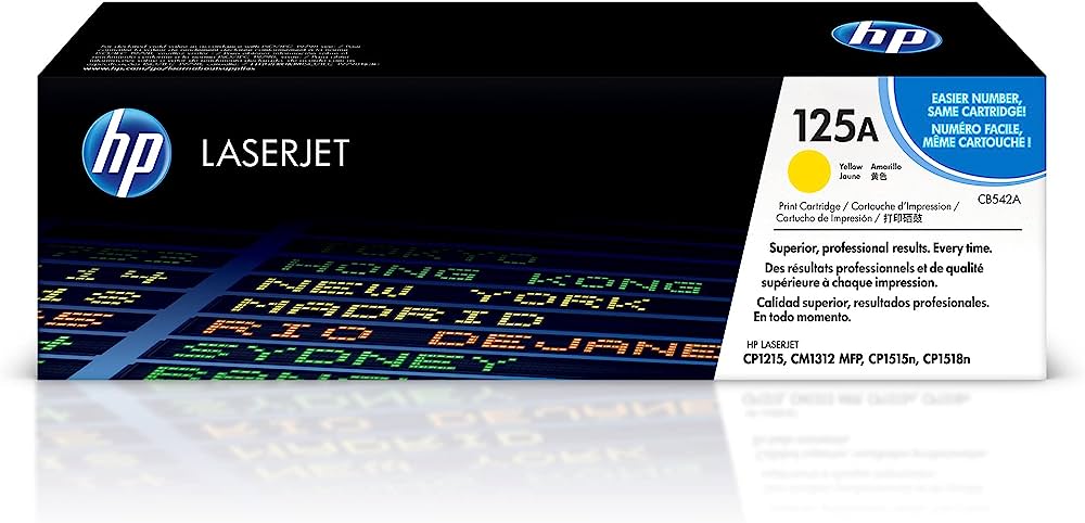 HP 125A (CB542A) Yellow Original LaserJet Toner Cartridge – Compatible Printer Supply – Get Toner Canada