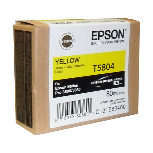 Epson T580400 EPSON ULTRACHROME YELLOW INK 80ML, STYLUS PRO 3800 – Compatible Printer Supply – Get Toner Canada