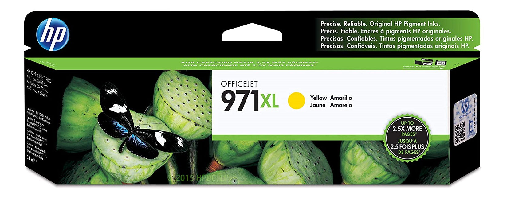 HP 971XL Yellow High Yield Original Ink Cartridge (CN628AM)