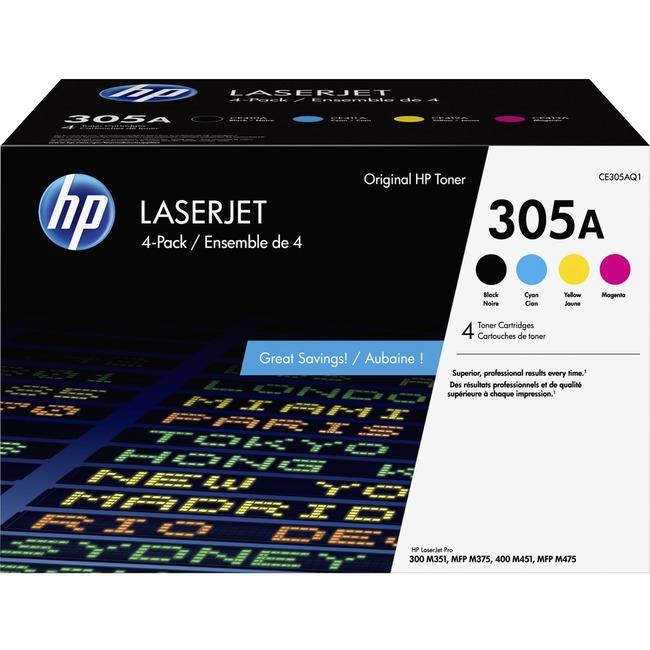HP 305A Black/Cyan/Magenta/Yellow Quad LaserJet Toner Cartridge