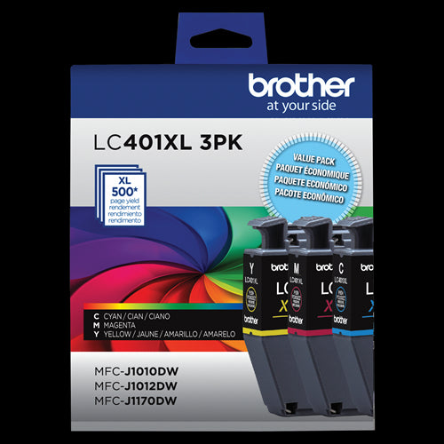 Brother LC401XL3PKS Brother 3-Pack Colour Ink Cartridges – Compatible Printer Supply – Get Toner Canada