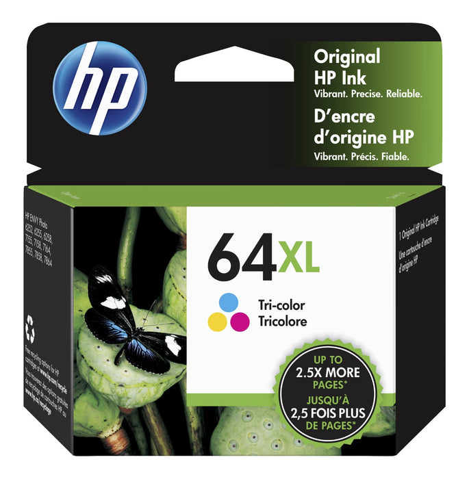HP 64XL Tri-color Original Ink Cartridge (N9J91AN#140)