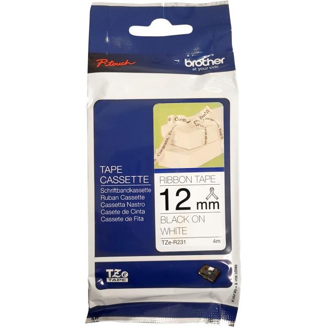 TZEN201 Brother NON LAMINATED TAPES 3.5MM - BLACK ON WHITE