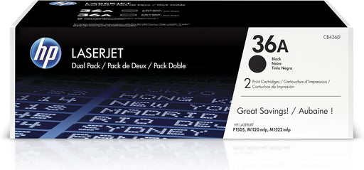 HP 36A (CB436D) Black Original LaserJet Toner Cartridges, 2 Pack – Compatible Printer Supply – Get Toner Canada