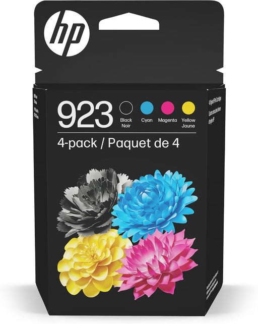 HP 923 Ink Cartridge - Standard Yield - Black, Cyan, Magenta, and Yellow - 4 Pack