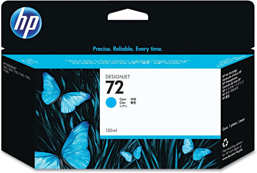 HP C9371A 72 Ink Cartridge, Cyan, 130mL