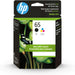 HP 65 Black & Tri-Colour Original Ink Cartridges, 2 Pack (T0A36AN)