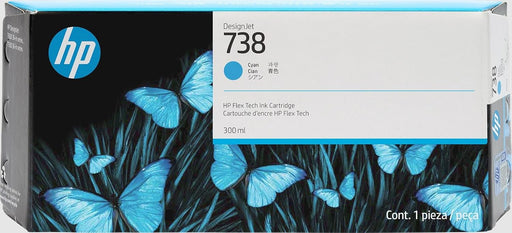 HP 738 (676M6A) 300mL Cyan Original Ink Cartridge