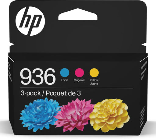 HP 936 Cyan/Magenta/Yellow Standard Yield Ink Cartridges, 3/Pack (6C3Z3LN)