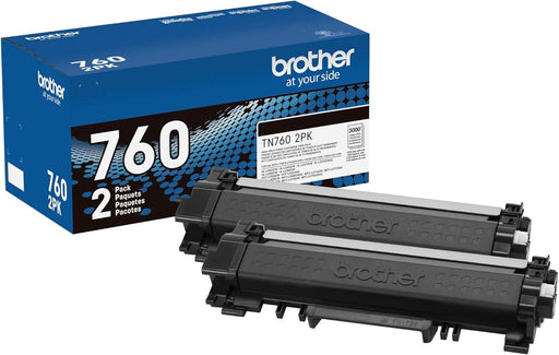 Brother TN760 Toner Cartridges - High Yield - Black - 2 Pack