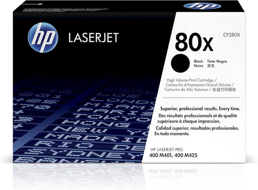 HP 80X (CF280X) Black High Yield Original LaserJet Toner Cartridge