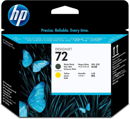 HP C9384A 72 Printhead, Matte Black/Yellow