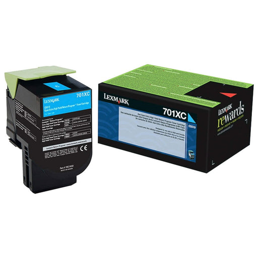 Lexmark 701XC Cyan Return Program Toner Cartridge, Extra High Yield (70C1XC0) – Compatible Printer Supply – Get Toner Canada