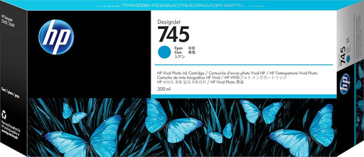 HP 745 (F9K03A) 300mL Cyan Original Ink Cartridge