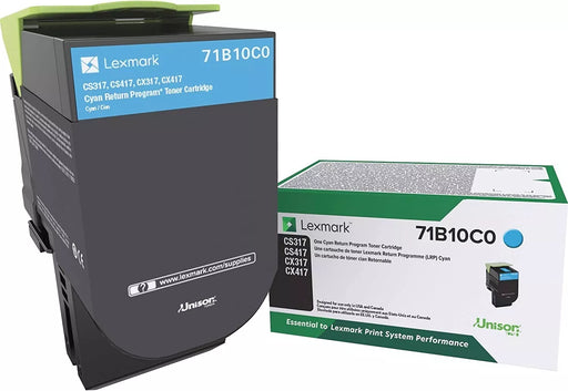 Lexmark 71B10C0 LEXMARK CS/X317/417/517 CYAN RET PROGRAM TONER 2.3K – Compatible Printer Supply – Get Toner Canada