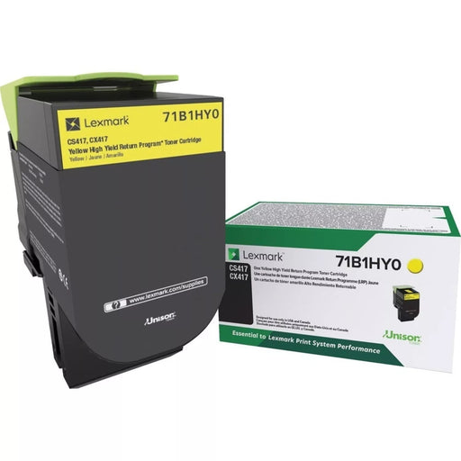 Lexmark CS/X417/517 Yellow High Yield Return Program Toner Cartridge (71B1HY0) – Compatible Printer Supply – Get Toner Canada