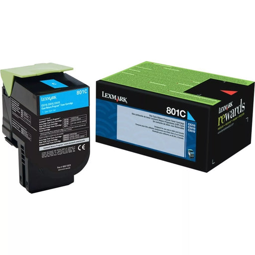 Lexmark 801C Cyan Return Program Toner Cartridge (80C10C0) – Compatible Printer Supply – Get Toner Canada