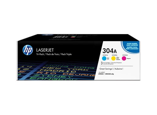 HP 304A Cyan, Yellow, Magenta Tri-Pack Laserjet Toner Cartridge 3 Pack – Compatible Printer Supply – Get Toner Canada