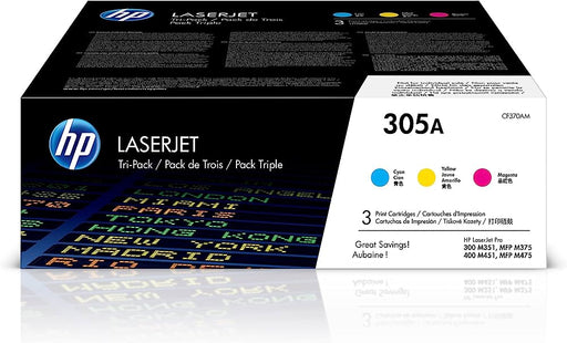 HP 305A (CF370AM) Cyan, Magenta & Yellow Original LaserJet Toner Cartridges, 3 pack – Compatible Printer Supply – Get Toner Canada