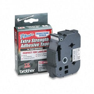 TZeS941 18mm (0.7") Black on Matte Silver Tape with Extra Strength Adhesive 8m (26.2 ft)