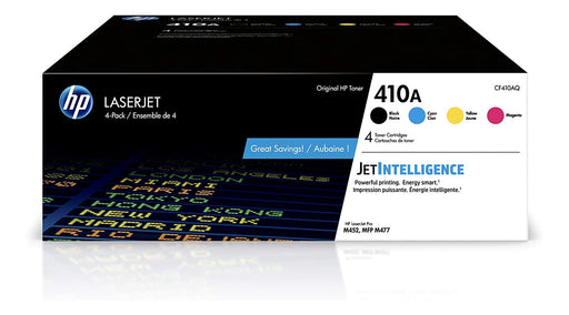 HP 410A (CF410AQ) Black, Cyan, Magenta, Yellow Original LaserJet Toner Cartridges, 4/Pack