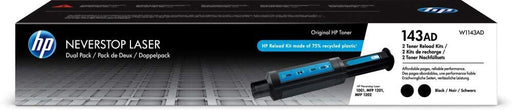 HP 143AD Black Toner Reload Kit, 2 Pack