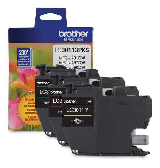 Brother LC30113PKS C/M/Y 3PK INK FORMFCJ491DW, MFC690DW 0.2K/EA – Compatible Printer Supply – Get Toner Canada