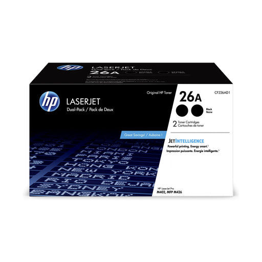 HP 26A (CF226AD) Black Dual-Pack Original LaserJet Toner Cartridge