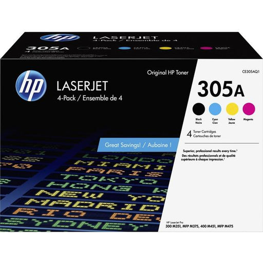 HP 305A Black/Cyan/Magenta/Yellow Quad LaserJet Toner Cartridge