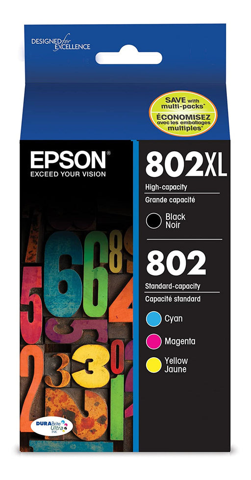 Epson T802XL-BCS EPSON T802 HC DB UL BLK/CLR – Compatible Printer Supply – Get Toner Canada