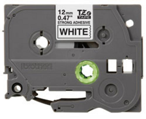 Black on White Tape w/ Extra Strength Adhesive 9mm 8m