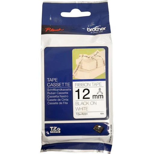 TZEN201 Brother NON LAMINATED TAPES 3.5MM - BLACK ON WHITE