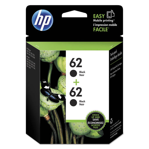 HP 62 | 2 Ink Cartridges | Black | Works with HP ENVY 5500 Series, 5600 Series, 7600 Series, HP OfficeJet 200, 250, 258, 5700 Series, 8040 | C2P04AN – Compatible Printer Supply – Get Toner Canada